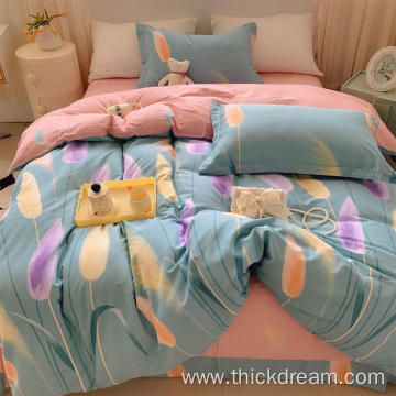 Reed flower bed sheet cover bedding pillowcase set